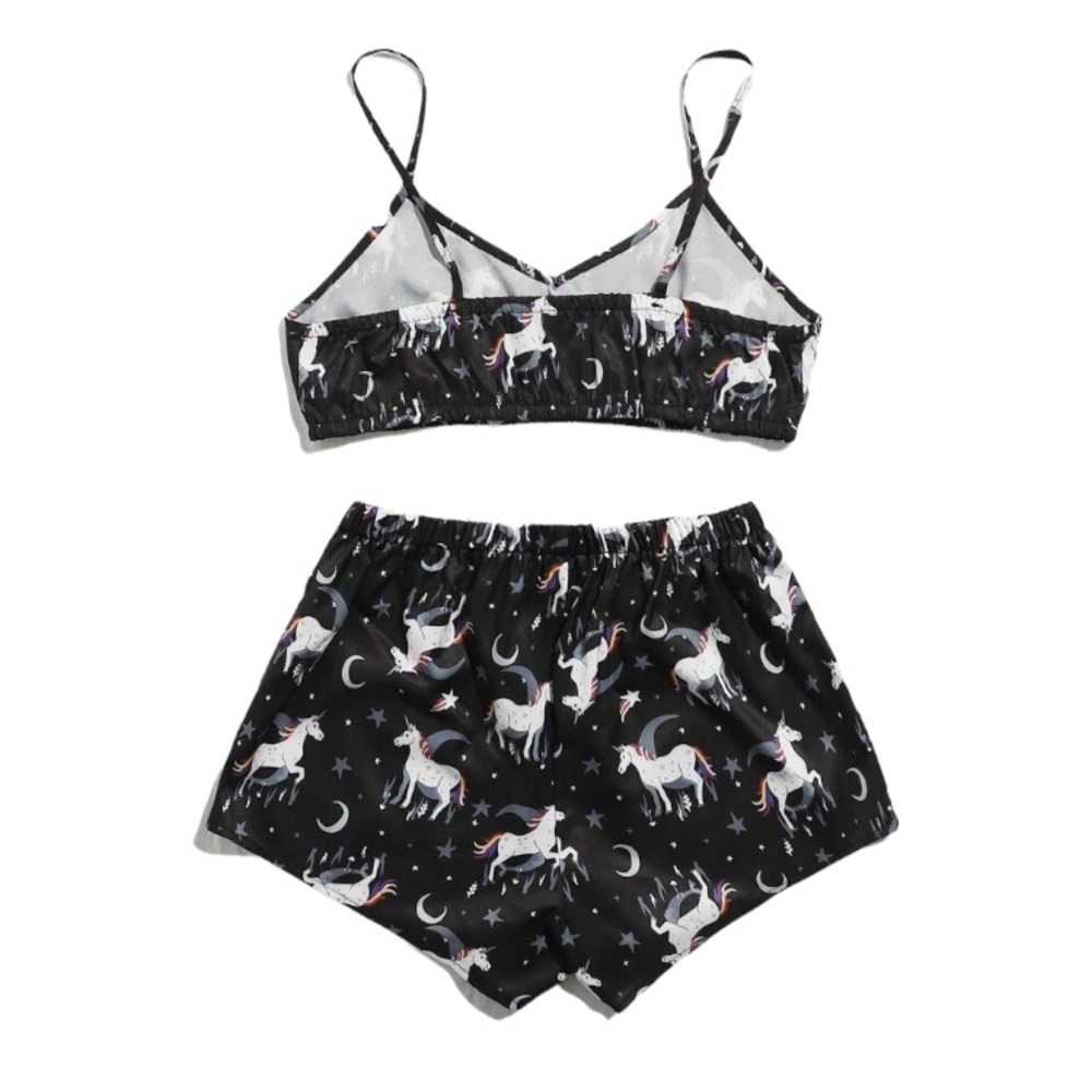 SHEIN Unicorn & stars cami & shorts pajama Pj set medium - Picture 2 of 3